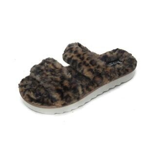 KOOLABURRA BY UGG fuzz yeah slippers shoes slip on leopard womens sz 8